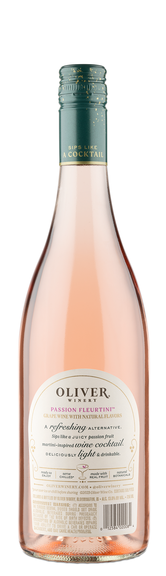 Oliver Signature Cocktails Passion Fleurtini bottle back